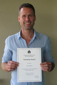Alex receiving the ASPS Teaching Award in 2012. Photo: Monica Ogierman.